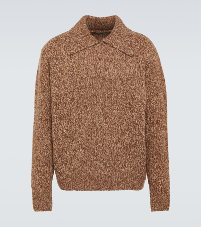 Shop Dries Van Noten Wool-blend Sweater In Brown