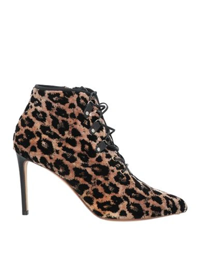 Francesco Russo Woman Ankle Boots Black Size 10 Textile Fibers In Black