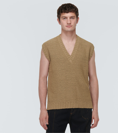 Shop Dolce & Gabbana Cotton Knit Vest In Brown