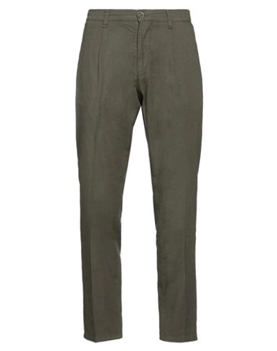 Shop Take-two Man Pants Military Green Size 31 Cotton, Elastane
