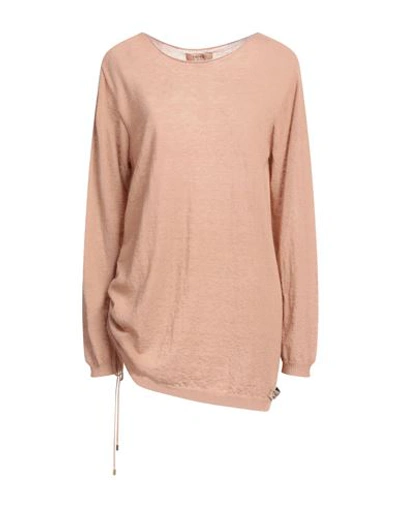 Shop Twinset Woman Sweater Light Brown Size L Polyamide, Alpaca Wool, Wool In Beige