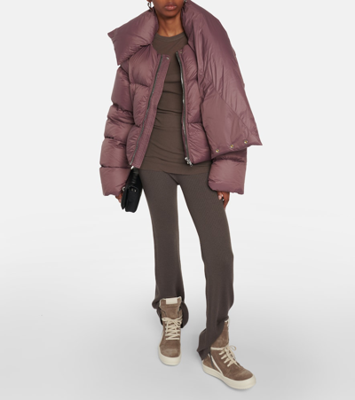 Shop Rick Owens Funnel Neck Puffer Jacket In Purple