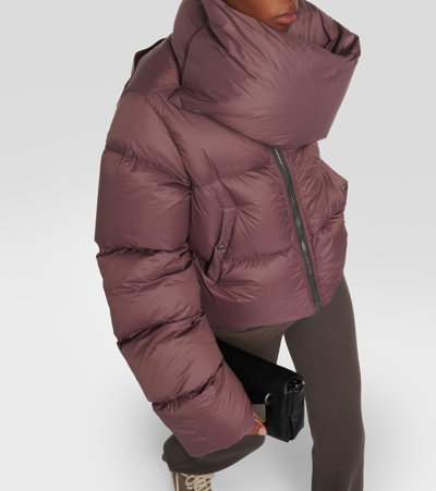 Shop Rick Owens Funnel Neck Puffer Jacket In Purple