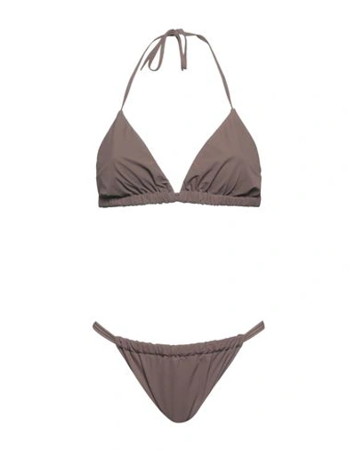 Shop Palmiza Woman Bikini Dark Brown Size L Polyamide, Elastane