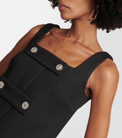 方领缀饰迷你连衣裙