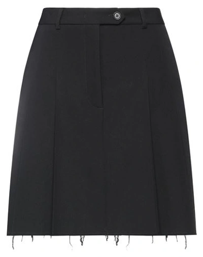 Aspesi Woman Mini Skirt Black Size 6 Virgin Wool In Black