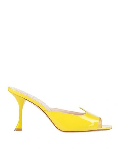 Roger Vivier Woman Sandals Yellow Size 8 Soft Leather In Yellow