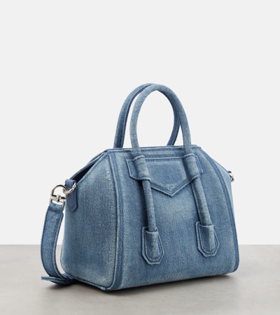 Antigona Lock Mini Embellished Tote Bag in Silver - Givenchy