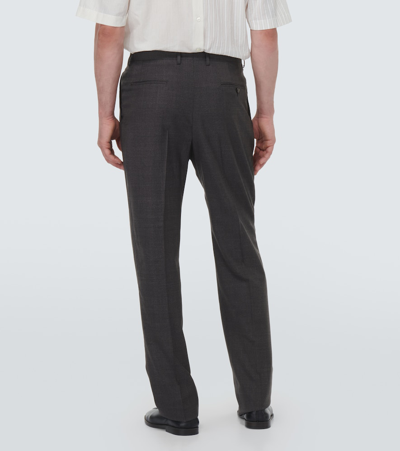 Shop Lanvin Straight-leg Virgin Wool Pants In Grey