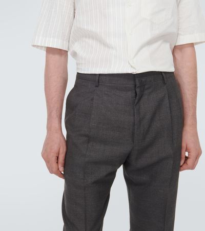 Shop Lanvin Straight-leg Virgin Wool Pants In Grey