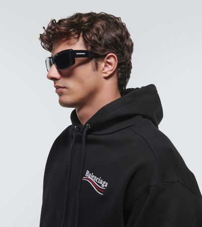 Balenciaga Oversized Rectangular Sunglasses In Black