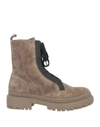 Shop Brunello Cucinelli Woman Ankle Boots Dove Grey Size 5.5 Soft Leather
