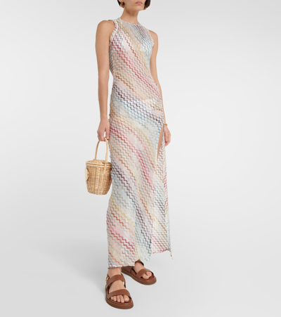 Shop Missoni Zig-zag Maxi Dress In Multicoloured