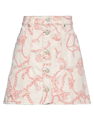 Shop Ganni Woman Mini Skirt Beige Size 8/10 Organic Cotton