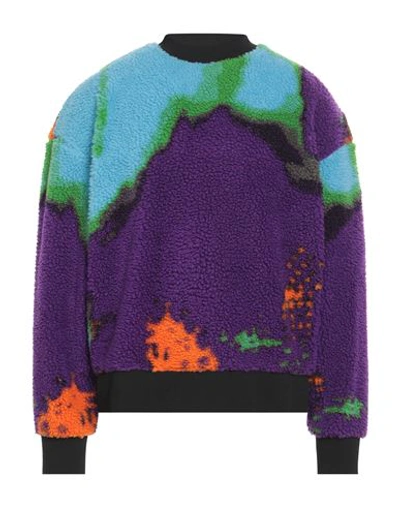 Shop Msgm Man Sweatshirt Purple Size 40 Polyester, Acrylic