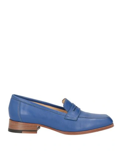 Shop A.testoni A. Testoni Woman Loafers Bright Blue Size 7.5 Soft Leather