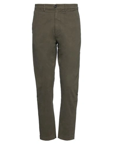 Shop Pence Man Pants Military Green Size 36 Cotton, Elastane
