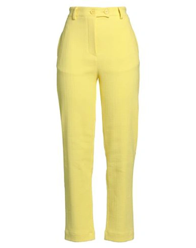 Shop Brand Unique Woman Pants Yellow Size 2 Cotton, Elastane