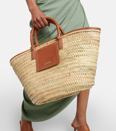 Shop Jacquemus Le Panier Soli Large Basket Bag In Brown