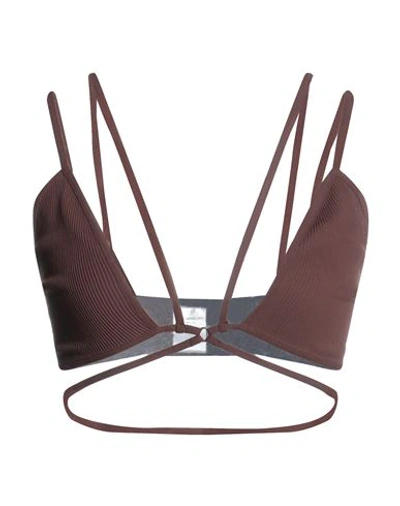 Andreädamo Andreādamo Woman Top Dark Brown Size S/m Polyamide, Elastane In Brown