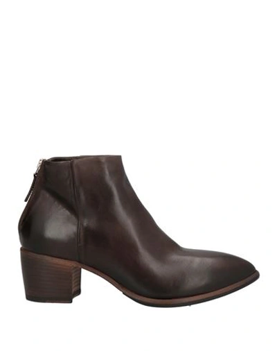 Shop Preventi Woman Ankle Boots Dark Brown Size 8 Calfskin