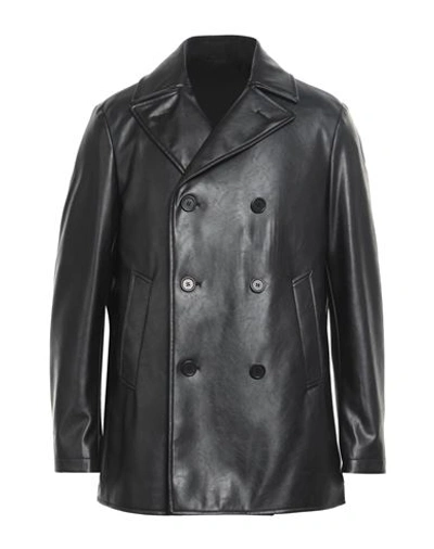 Shop Giampaolo Man Jacket Black Size 46 Polyester, Polyurethane