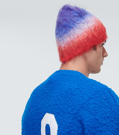 Erl Combination Mohair Beanie In Multicoloured