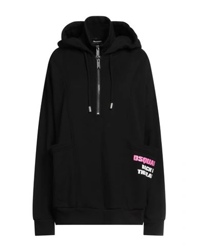 Dsquared2 Woman Sweatshirt Black Size M Cotton In Black