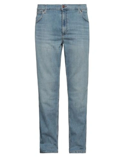 Shop Wrangler Man Denim Pants Blue Size 33w-32l Cotton, Polyester, Elastane