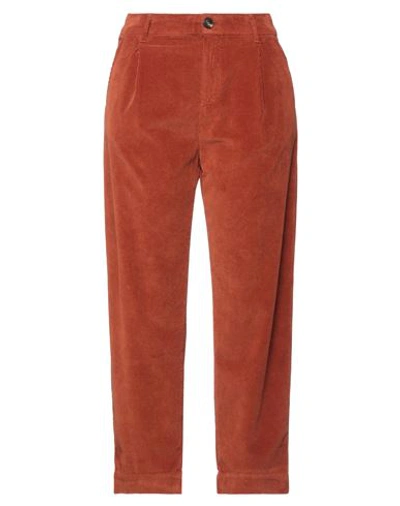 Shop The.nim The. Nim Woman Pants Rust Size 24 Cotton, Lyocell, Elastane In Red