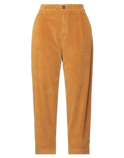 The.nim The. Nim Standard Woman Pants Mustard Size 28 Cotton, Lyocell, Elastane In Yellow
