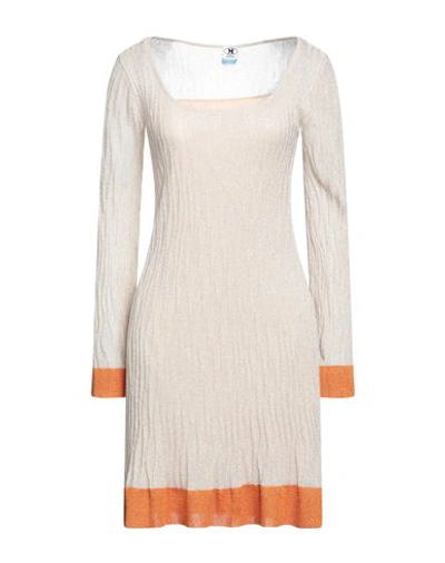 Shop M Missoni Woman Mini Dress Beige Size 4 Viscose, Polyester, Polyamide