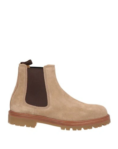 Shop Brunello Cucinelli Man Ankle Boots Beige Size 7.5 Soft Leather