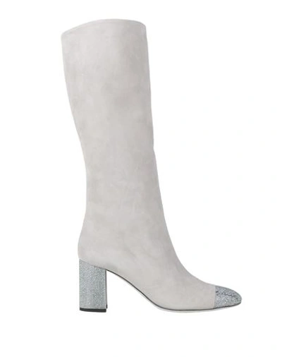 Shop René Caovilla Rene' Caovilla Woman Boot Light Grey Size 7 Soft Leather