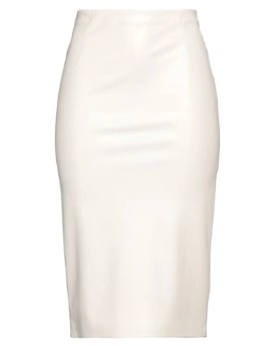Shop Jucca Woman Midi Skirt Ivory Size 8 Polyester, Polyurethane In White