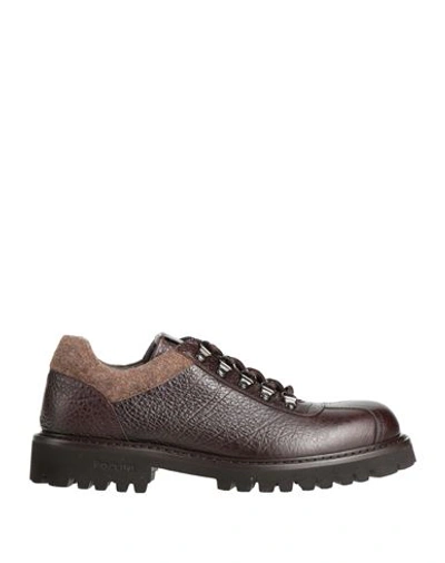 Shop Pollini Man Lace-up Shoes Dark Brown Size 9 Soft Leather