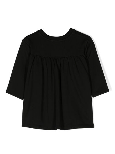Shop Pucci Junior Lgoo-print Long-sleeved Dress In Black