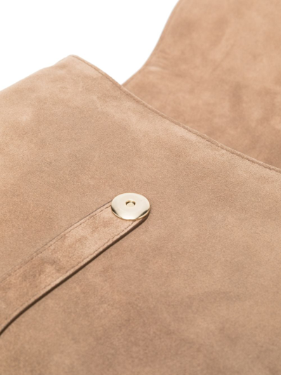 Shop Golden Goose Buckle-detail Suede Crossbody Bag In Brown