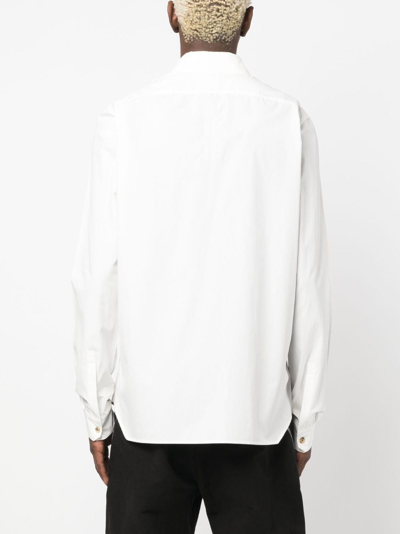 Shop Rick Owens Pointed-collar Cotton Shirt In Neutrals