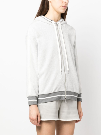Shop Eleventy Zip-up Mélange Hooded Jacket In Grey