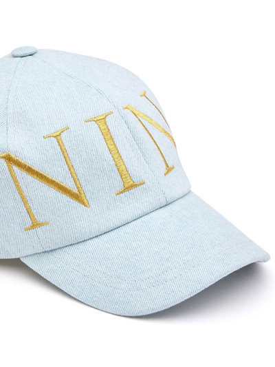 Shop Nina Ricci Logo-embroidered Cotton Cap In Blue