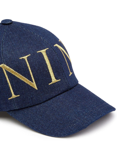 Shop Nina Ricci Logo-embroidered Cotton Cap In Blue