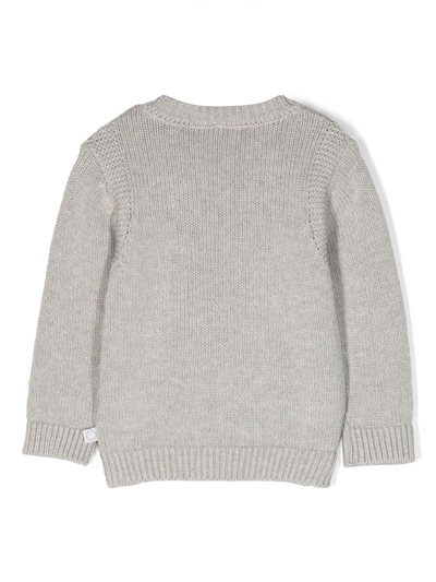 Shop Stella Mccartney Intarsia-knit Cotton Jumper In Grey