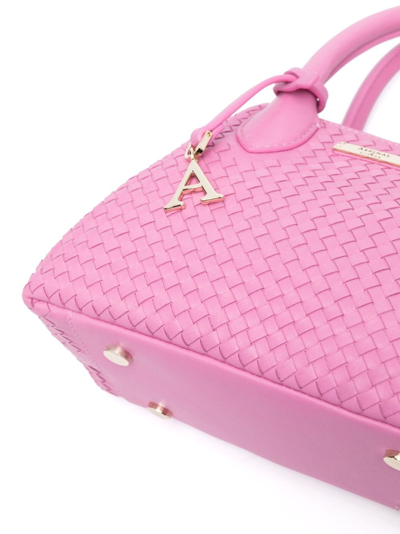 Shop Aspinal Of London Mini Paris Leather Tote Bag In Pink