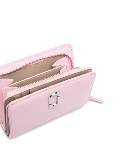 Shop Marc Jacobs The Mini J Marc Compact Wallet In Pink