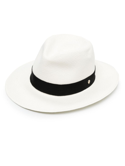Shop Helen Kaminski Vitoria Straw Fedora Hat In Neutrals