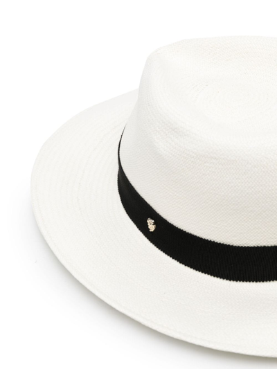 Shop Helen Kaminski Vitoria Straw Fedora Hat In Neutrals