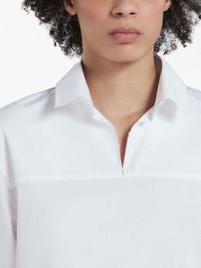 Shop Marni Polo-collar Poplin Blouse In White