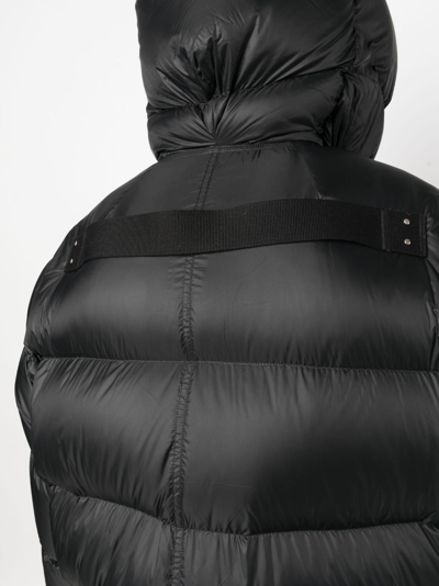 Rick Owens Wrap-front Hooded Quilted Down Coat In Black