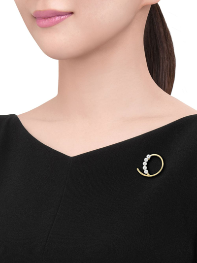 Tasaki 18kt Yellow Gold A Fine Balance Pearl Brooch In Gold